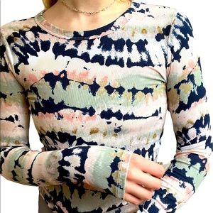 Tie-Dye Long Sleeved Scoop Neck Shirt